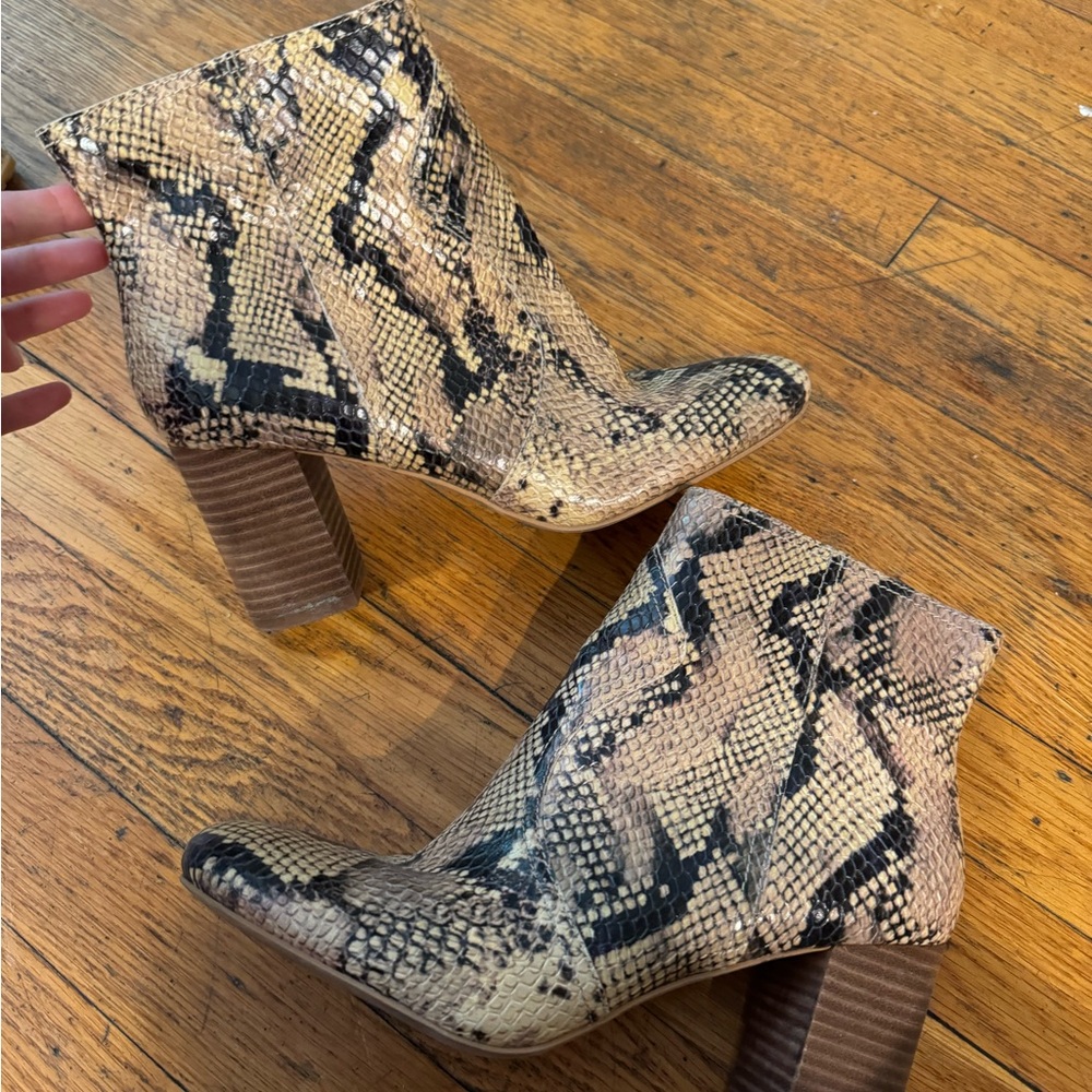Lucky Brand Snake Skin Ankle Boots